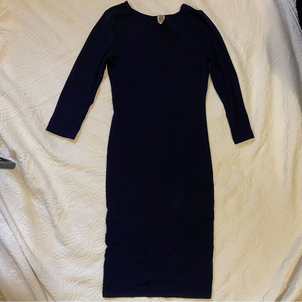 Iconoflash 3/4 sleeve navy bodycon dress small